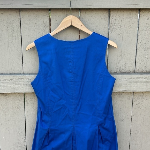 Anna Seravalli Dress Made in Italy Cotton Casual Contemporary Italian Blue Sz L - Picture 5 of 5